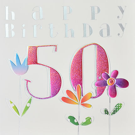 buy 50th birthday card for her online from karenza paperie age fifty 50 fifiteth birthday cards