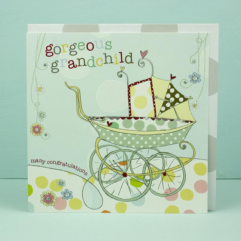 New Baby Grandchild Card Grandparents Congratulations Card Karenza