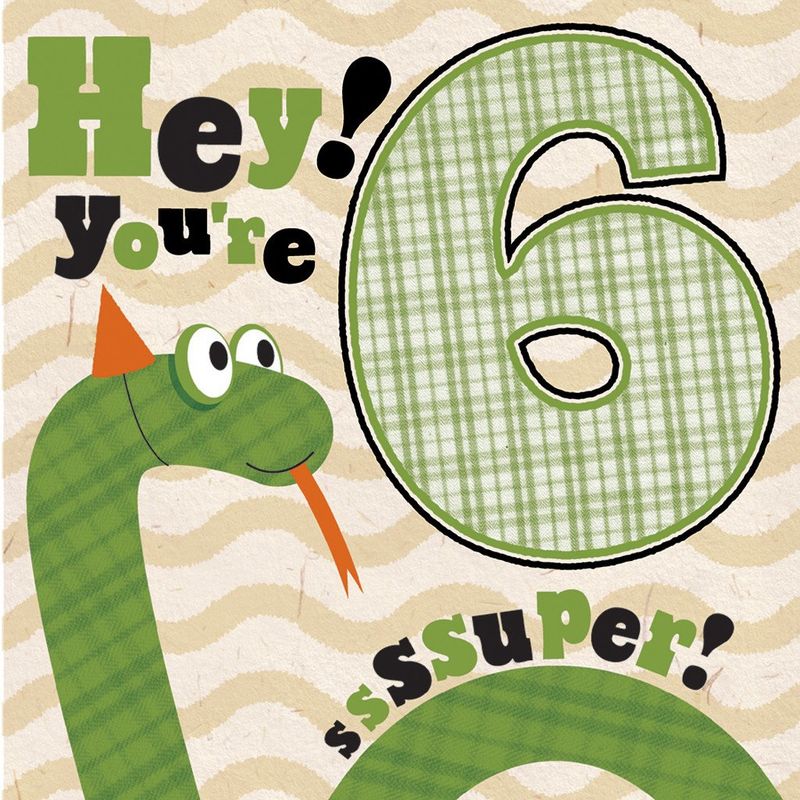 Snake Super 6th Birthday Card Karenza Paperie