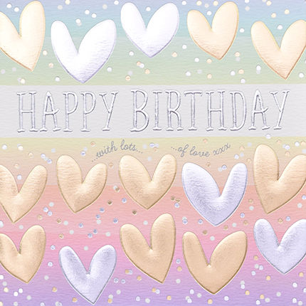 hand finished hearts happy birthday card karenza paperie online hearts cards