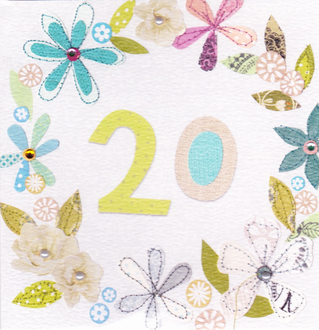buy 20th birthday cards online for her from karenza paperie age 20, twenty,