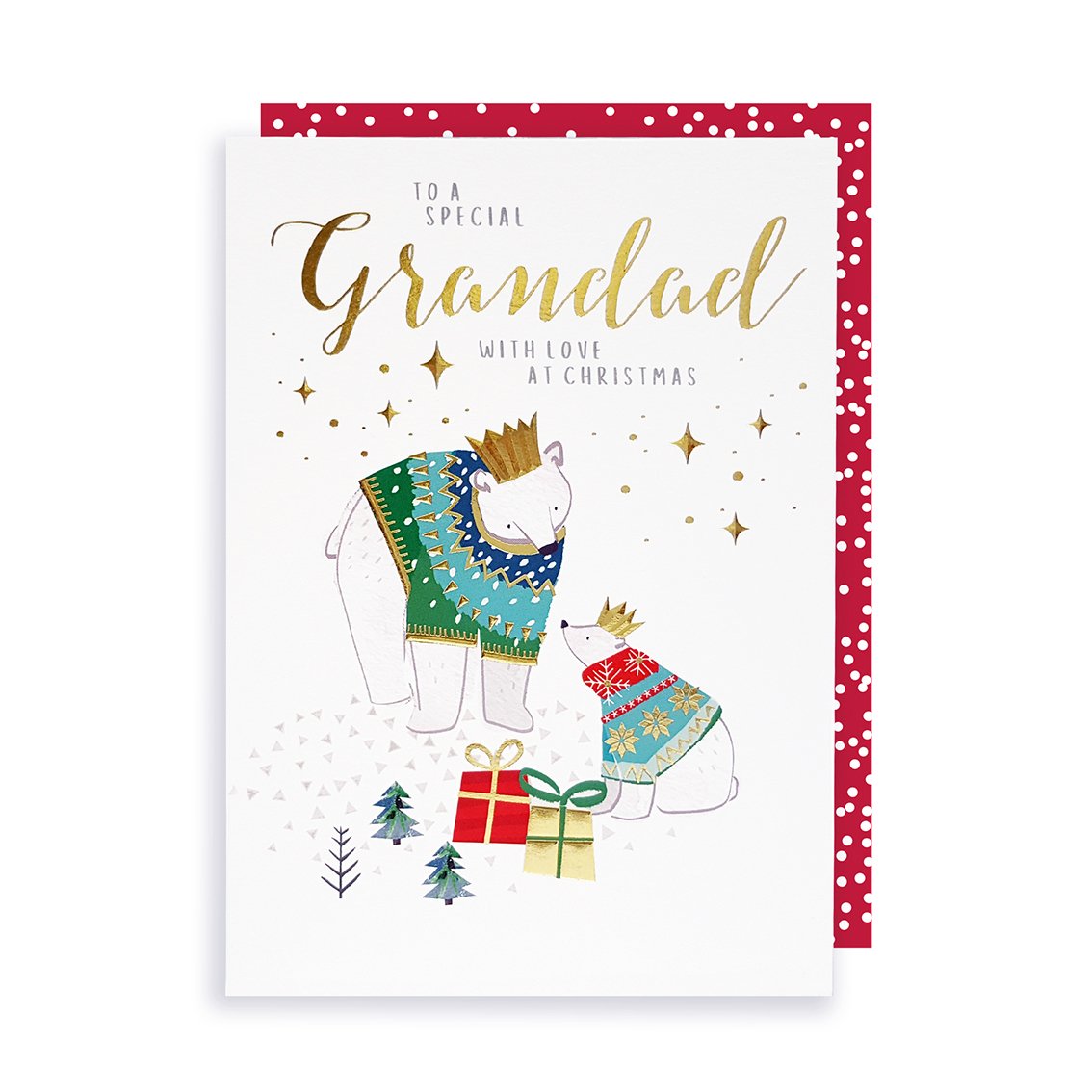 buy grandad christmas card online with polar bears from grandchild grandson granddaughter for grandads grandparent