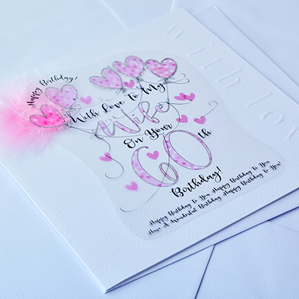buy wife 60th birthday card online at karenza paperie luxury handmade large birthday cards for wives on their birthday 60 sixty sixtieth