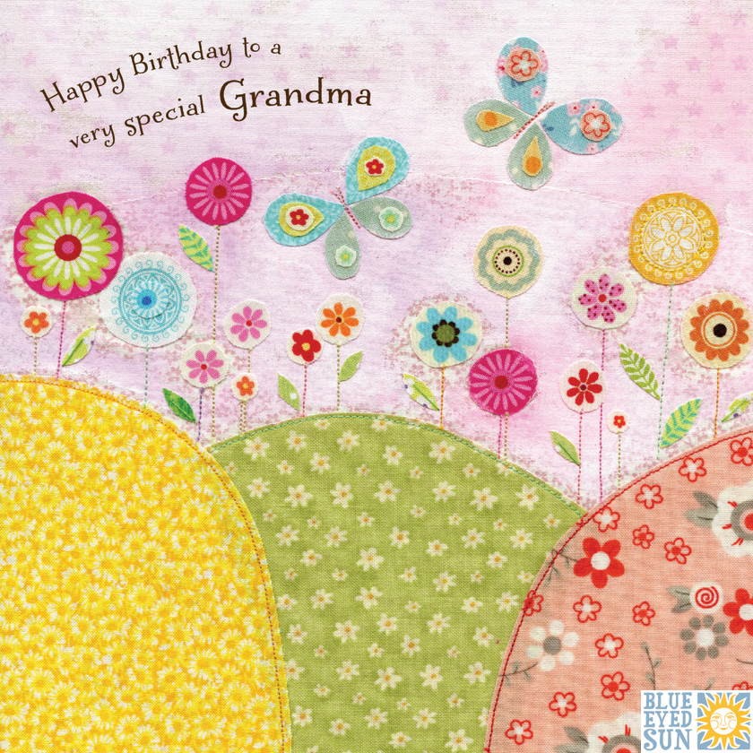buy special grandma birthday card online with flowers butterflies pretty birthday cards for grandma grandparent from grandchild grandson granddaughter grandchildren at karenza paperie