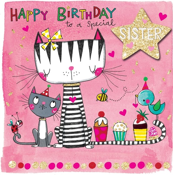 buy special sister birthday cards online at karenza paperie cat kittne cupcake cute birthday cards for sisters from sibling sister brother