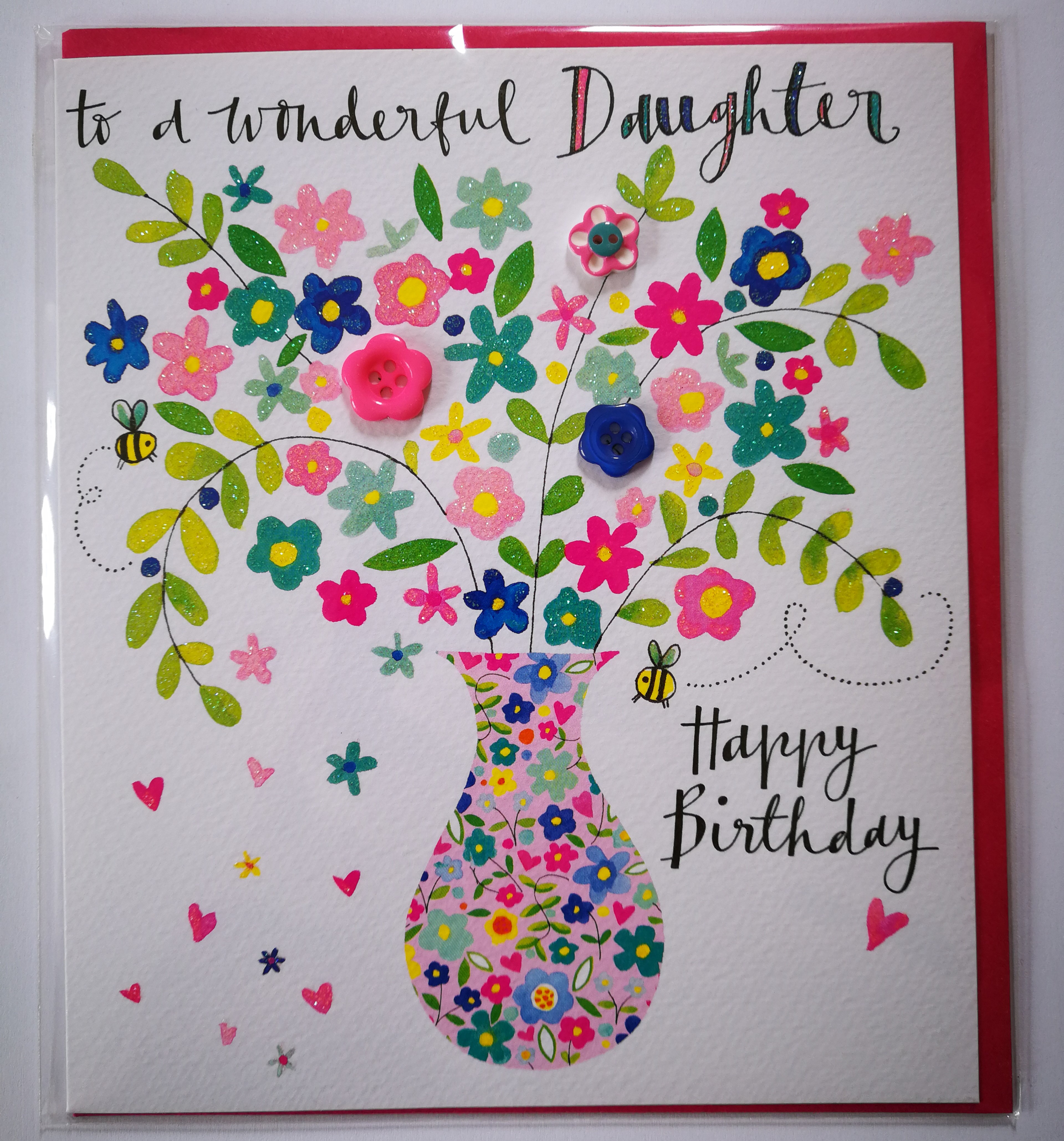 buy beautiful daughter birthday card online with flowers leaves roses botantical birthday cards for daughters from mum and dad parents mum dad at karenza paperie