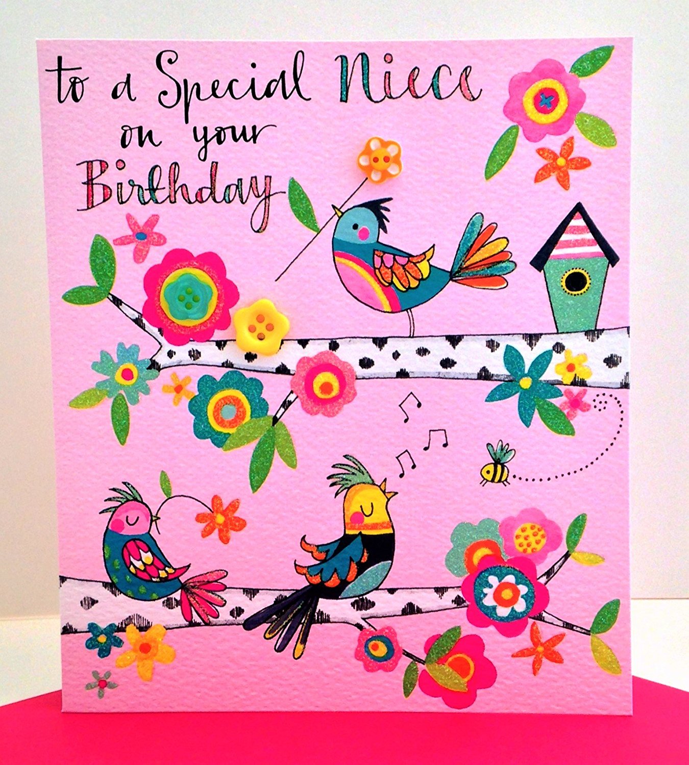 buy special niece birthday card online at karenza paperie pink birthday cake niece cards from auntie and uncle half price 50% off 1/2 price rachel ellen designs cards for nieces