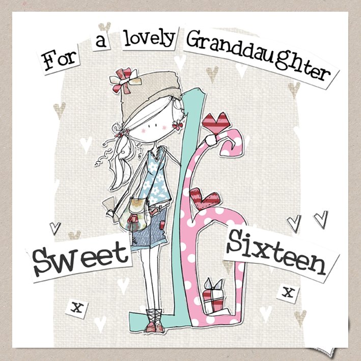 buy special granddaughter 16th birthday card online at karenza paperie age sixteen granddaughter card birthday