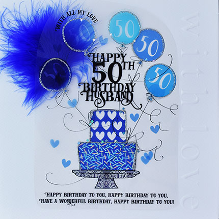 buy happy 50th birthday card online at karenza paperie large age fifty husband birthday card