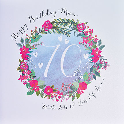 buy mum 70th large luxury handmade birthday cards online at karenza paperie pretty mum cards floral age seventy seventieth 70 cards for mums