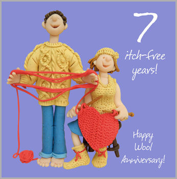 7th Wedding Anniversary Card Karenza Paperie