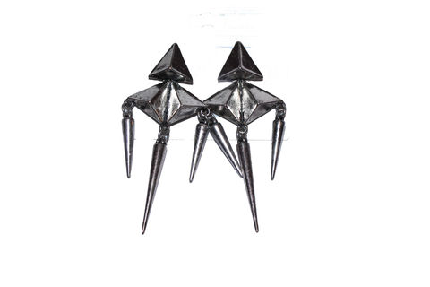 Three,Spike,Earrings
