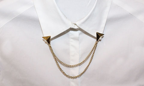 Triangle,Stud,Collar,Chain