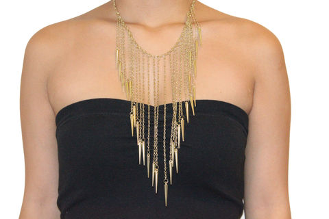 Rio,Multi,Spike,and,Chain,Necklace