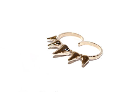 Gold,Double,Spike,Ring