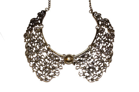 Lace,Collar,Necklace,vintage, collar, necklace, bronze, gemstone, buy, bear, and, mojo