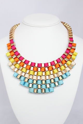 Rainbow,Bib,Necklace