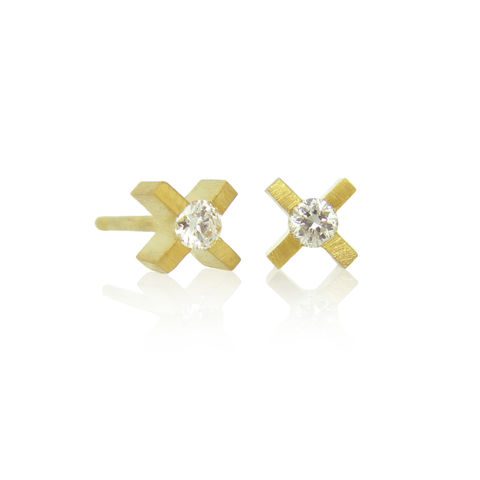 micro,xx,earrings,18k,yellow,gold,with,diamonds,gold earrings, gold and diamond earrings, 18k gold and diamond earrings