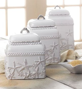 Sanibel,Canister,set,Culinary:Kitchen Necessities,Canister set coastal beach starfish