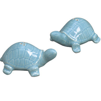 Turtle,Salt,&,Pepper,Aqua,Culinary:Salt & Pepper Shakers,turtle salt and pepper salt & pepper ceramic sadek andrea pepper mill coastal