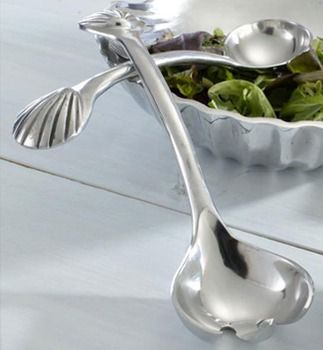 Aluminum,Cockle,Shell,Servers,India,Culinary:Tongs, Servers & Spreaders,cockle shell salad tong serving aluminum tongs