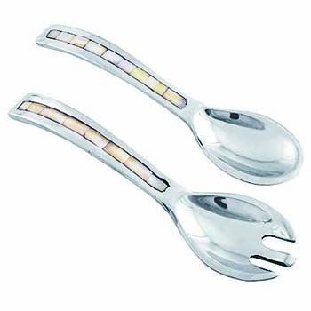 Aluminum,and,Mother,of,Pearl,Salad,Servers,Culinary:Tongs, Servers & Spreaders,aluminum mother_of_pearl serving tongs salad_tongs salad servers polished aluminum