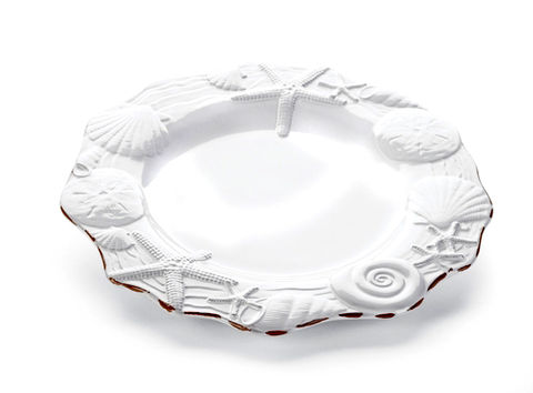 Sanibel,Dinner,plates,dinner plate sanibel mud pie shell motif coastal nautical beach