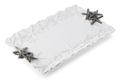 Starfish,Rectangular,platter,platter sanibel starfish handles mud pie shell motif coastal nautical beach