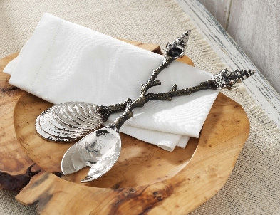 Coral,Reef,Salad,serving,set,Culinary:Tongs, Servers & Spreaders,cockle shell salad tong serving aluminum tongs