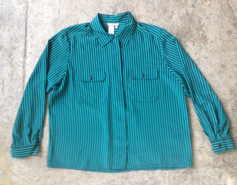 TEASE,ME,TEAL,STRIPED,BUTTON,DOWN,vintage, teal, striped, button down