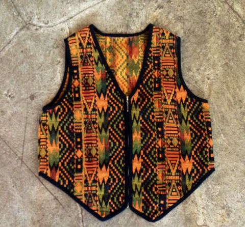 RULER,OF,THE,SUN,WOVEN,TRIBAL,PRINT,VEST,vintage, vest, tribal, woven
