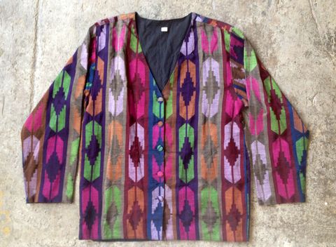 NEPAL,WOVEN,JACKET,vintage, made in Nepal, jacket, tribal print, plus size, XL