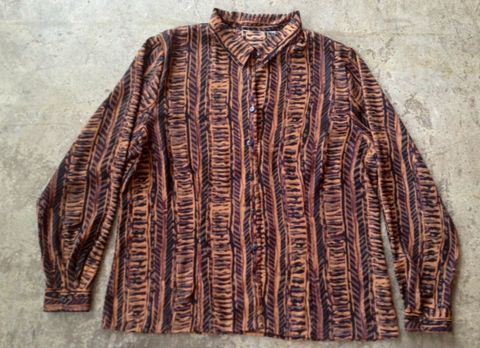 CHOCOLATE,TRIBE,BUTTON,DOWN,vintage, button down, tribal print
