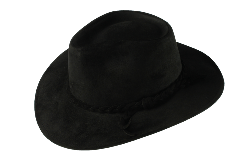 Black Fer Suede Leather Hat - product images