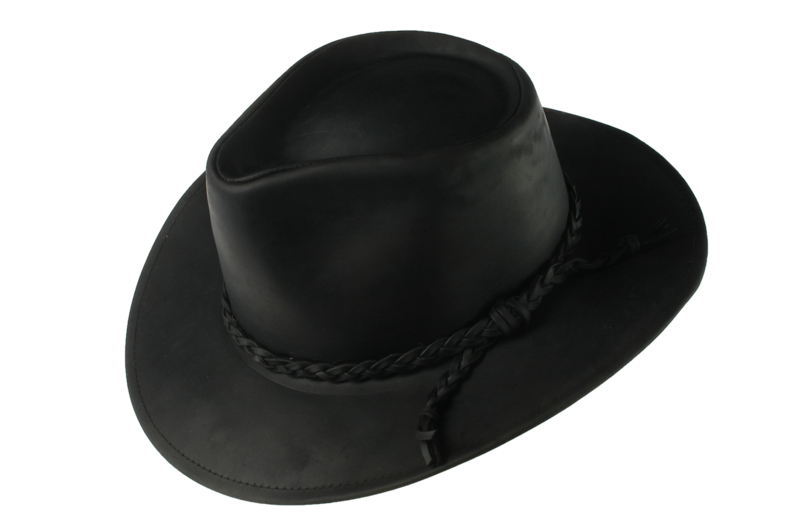 Black Fer Waxed Leather Hat - product images