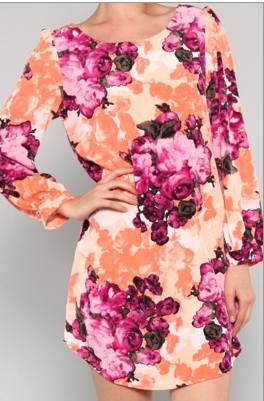 Floral,Tunic,Dress