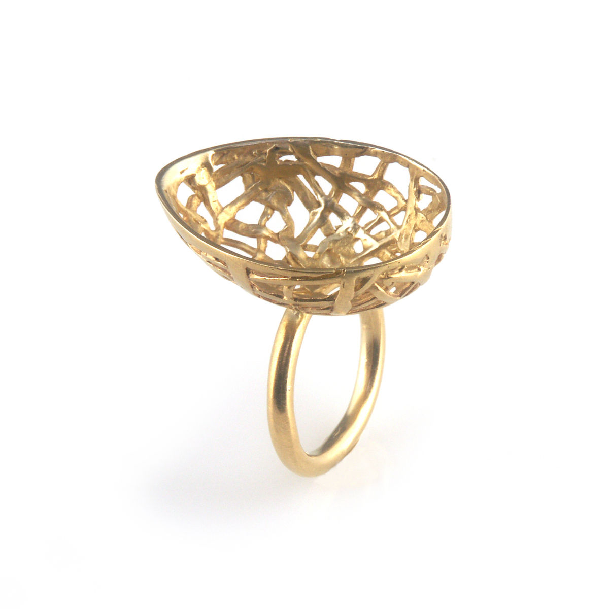 'Best Before' 3cm gold plated silver egg ring Day C