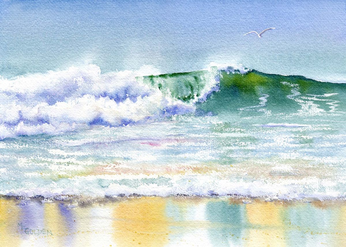 New Wave Seascape with breaking wave giclee The Golden Gallery
