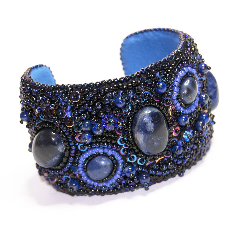 Bead Embroidered Cuff - 'Galaxy' - product images