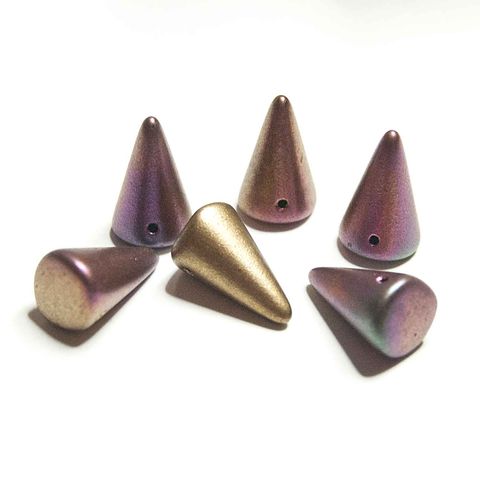 Czech,Spike,Beads,-,Silky,Matte,Gold,Bohemian,Czech Glass Spike beads, beads, spikes, silky matte gold, bohemian, 12mm x 18mm, 12 x 18, 12 x 18mm, raspberry, gold