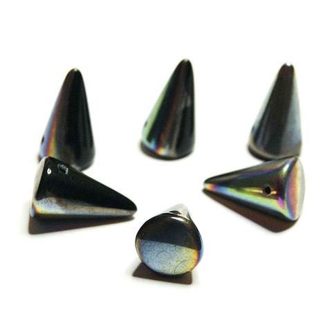 Czech,Spike,Beads,-,Black,Vitrail, spikes, czech glass, spike, black vitrail, black, 12 x 18mm, 12mm x 18mm