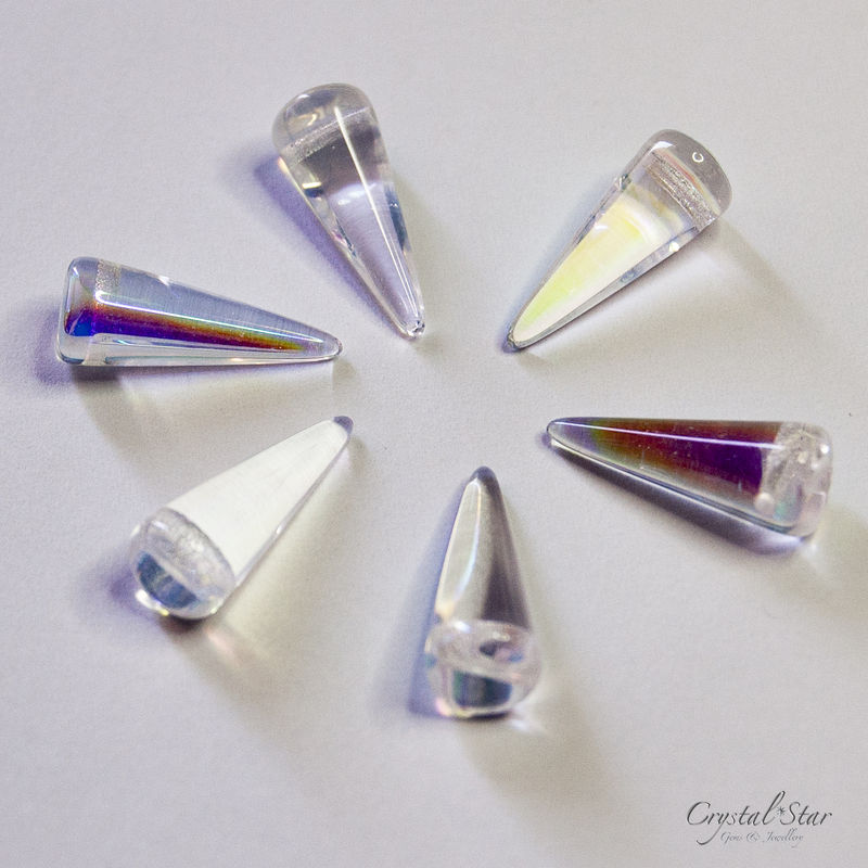 Spike Beads - Crystal AB - Czech - product images