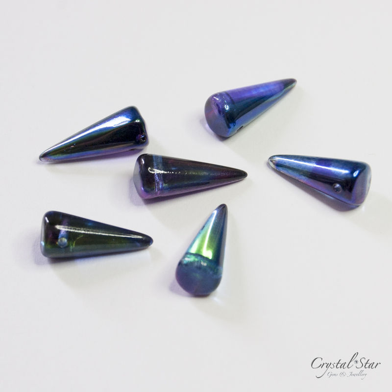 Spike Beads - Magic Blueberry - Czech - product images