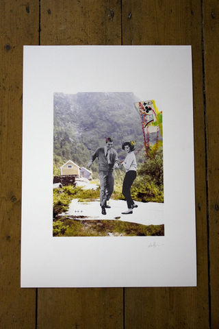 Chalet,Holidays,Illustration, Art, Martin Parris, Poster, Prints, pt32, collage