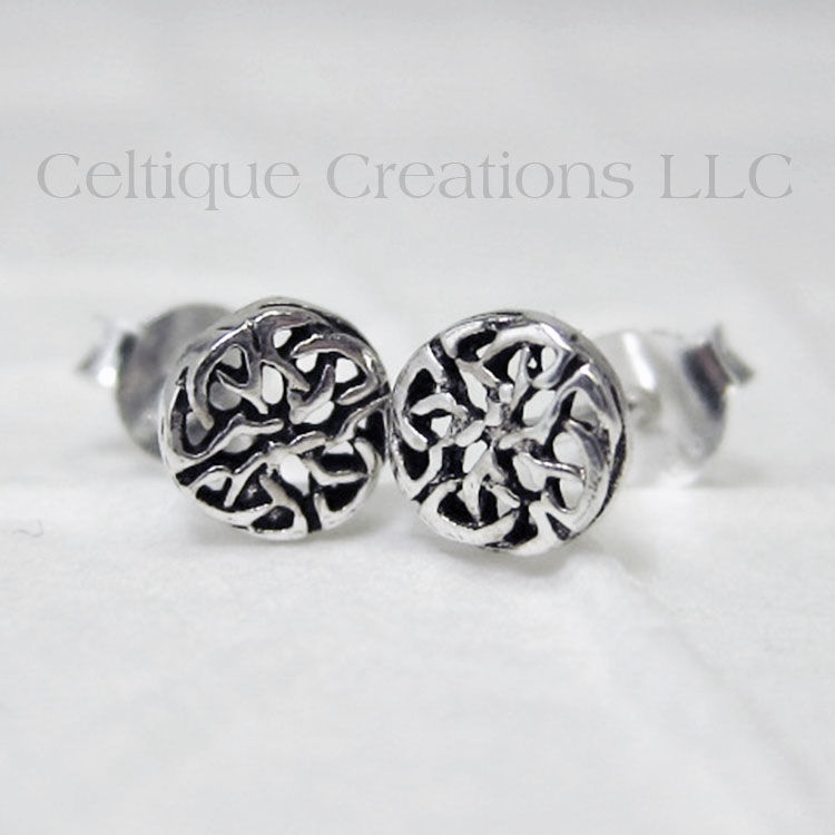 Interlocking Sterling Silver Circle Earrings