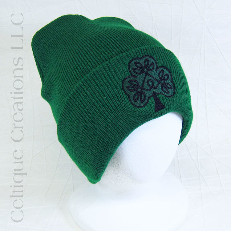 Irish Celtic Shamrock Kelly Green Winter Hat