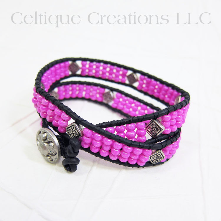 Handmade Celtic Knot Triskele Double Wrap Bracelet - Celtique