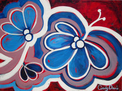 Butterfly,Blues,Art,Painting,Original_Painting,original,painting,whimsical,abstract,folk,happy,modern,butterfly,teens,folk_art,cindy_davis,blue,red,acrylic,canvas,paint