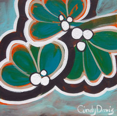 Mint-a-holic,Art,Painting,Abstract,pop_art,flower,blue,teal,modern,painting,cute,bold,bright,small,green,mint,acrylic,paint,canvas