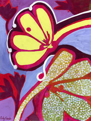Lavender,Shimmy,Tree,Art,Painting,Original_Painting,original,painting,whimsical,abstract,folk,happy,modern,butterfly,teens,folk_art,cindy_davis,blue,red,acrylic,canvas,paint